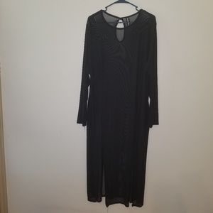 Sheer black split front top/dress